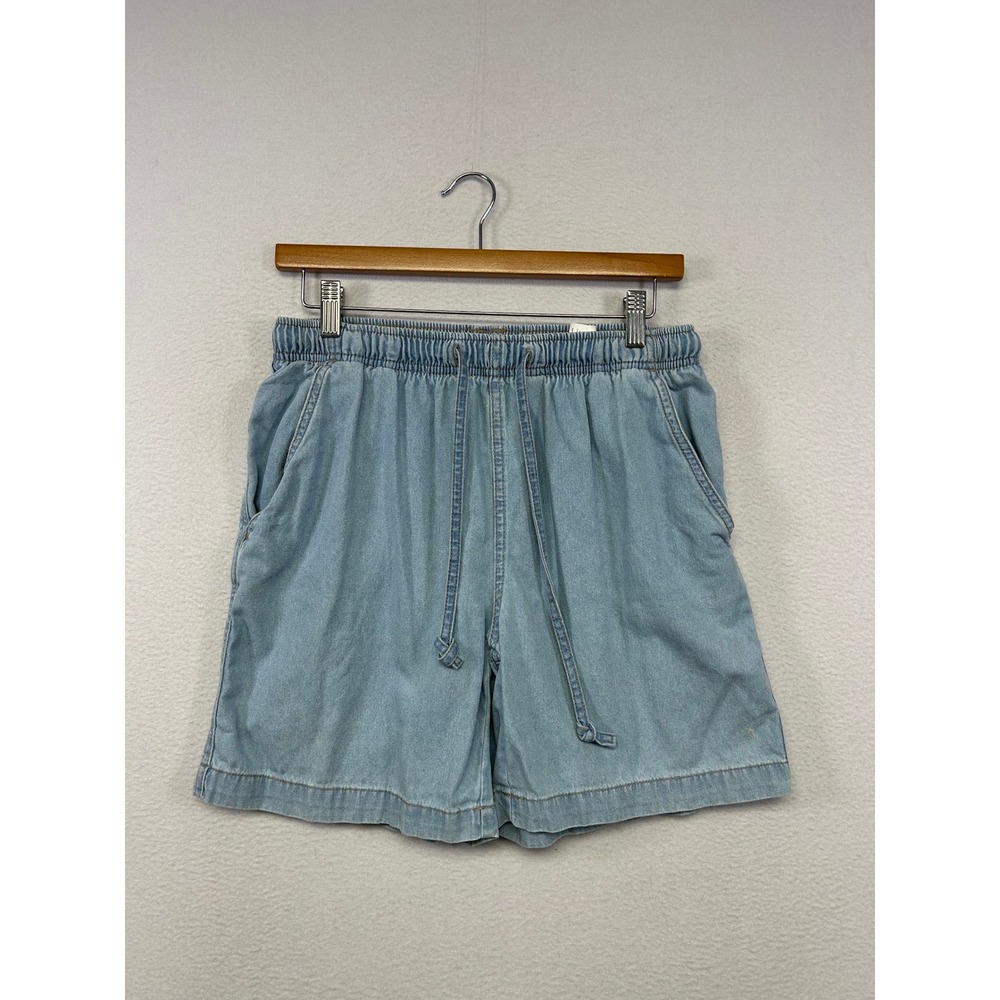 Coastal Erika Women PS Light Blue Elastic Drawstring Denim Short Granola Relaxed